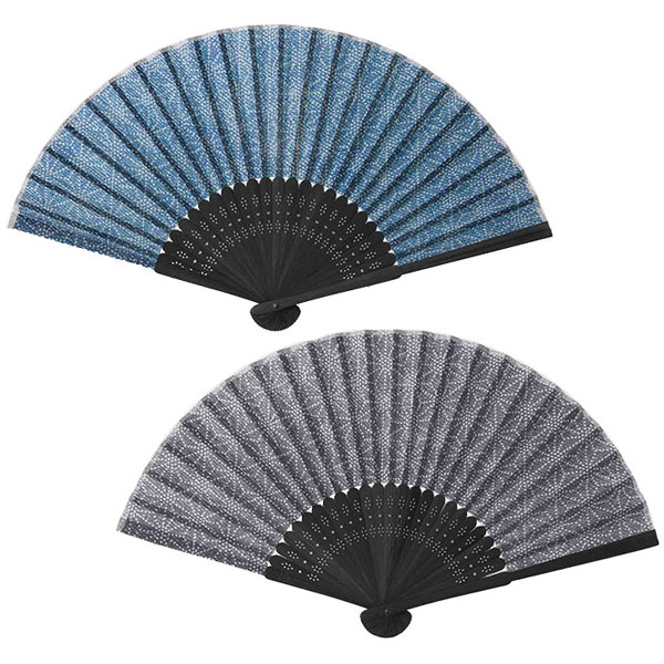 扇子-麻紋デニム