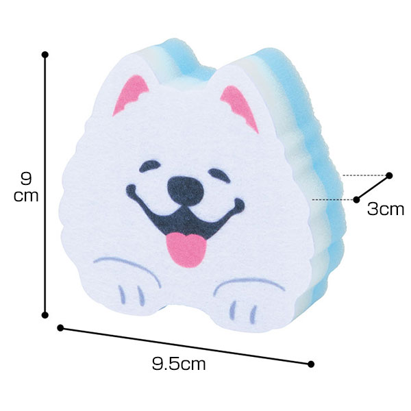 笑顔があふれますように サモエドさんキッチンスポンジ