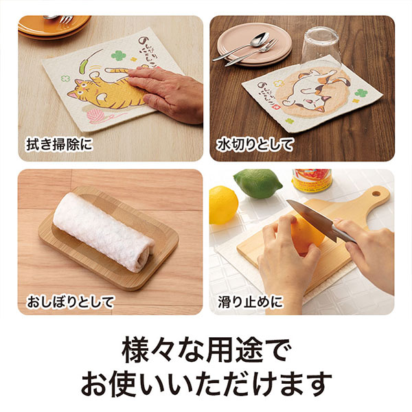 のんびりにゃんこ 超吸水!ecoふきん