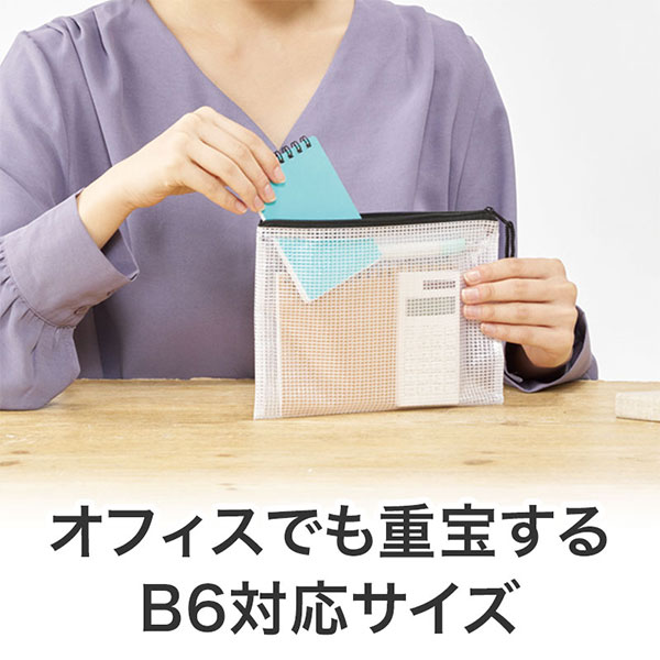 カラモ 両面メッシュクリアポーチ B6