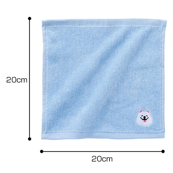 笑顔があふれますように サモエドさん刺繍タオル