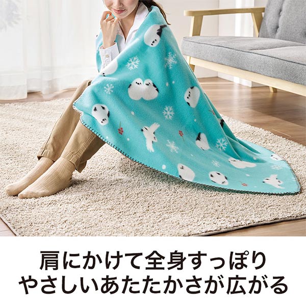 感謝の気持ちです もふかわシマエナガのビッグブランケット