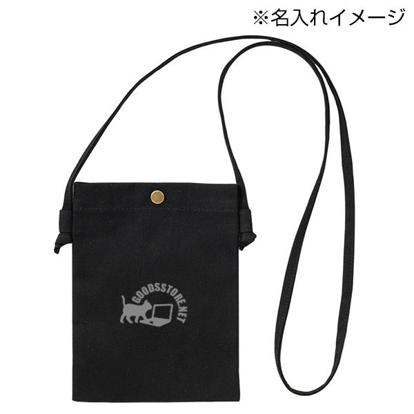 カラモ コットンスマホサコッシュ ブラック