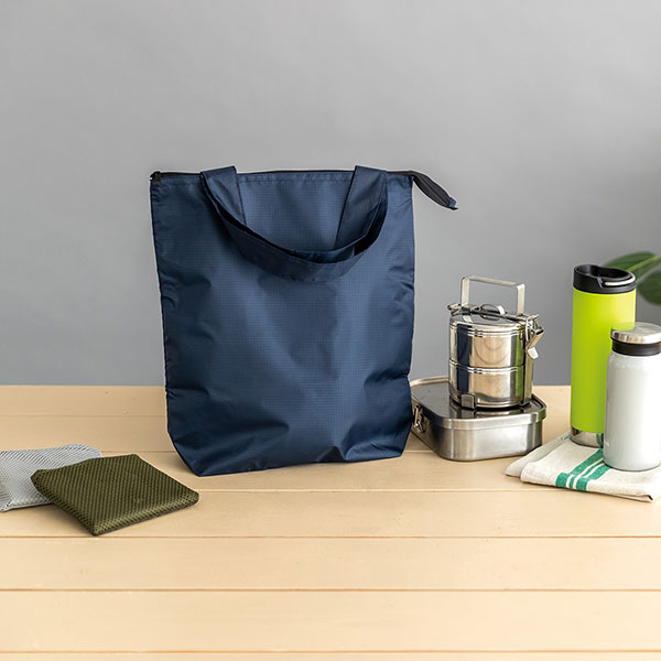 テントクロス折りたたみ保冷温トート(ネイビー)