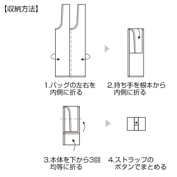 テントクロス折りたたみトートmini(黒)