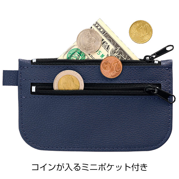 新品未使用品　ポーチ　ノベルティ　レア　ネイビー系 ヒサゴ 鍵付きセキュリティポーチ A5用 ネイビー｜うさマート