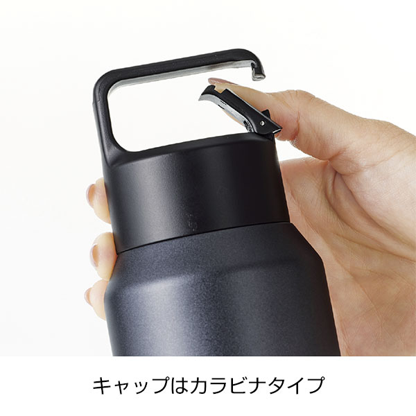 真空セラミック炭酸ボトル(800ml)(ブラック)