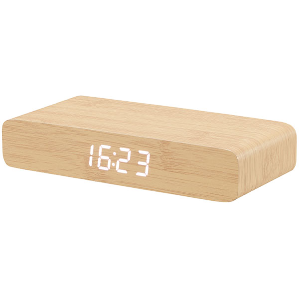 ウッドワイヤレスチャージャークロック(10W)(ナチュラル)