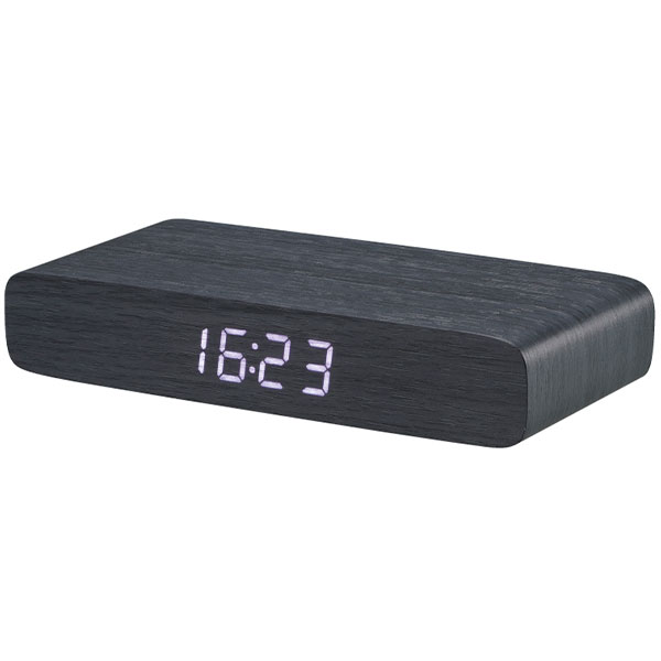 ウッドワイヤレスチャージャークロック(10W)(チャコール)