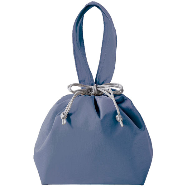 保冷温スイッチ・やわらか撥水巾着トート(アッシュブルー)