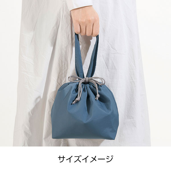 保冷温スイッチ・やわらか撥水巾着トート(アッシュブルー)