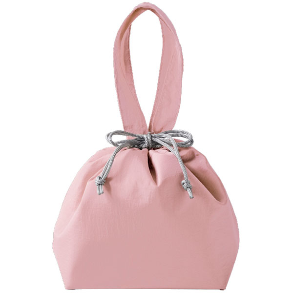 保冷温スイッチ・やわらか撥水巾着トート(スモーキーピンク)