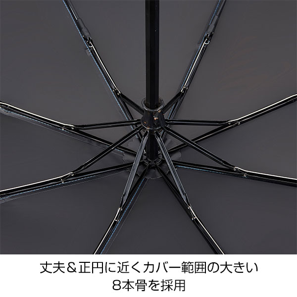 ウッドハンドル遮光耐風折り傘(晴雨兼用)