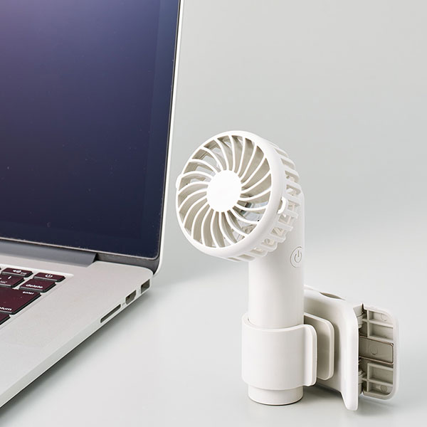 日傘にもつけられるクリップ付ハンディファン