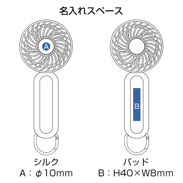 カラビナ付コンパクトハンディファン（準固体使用）