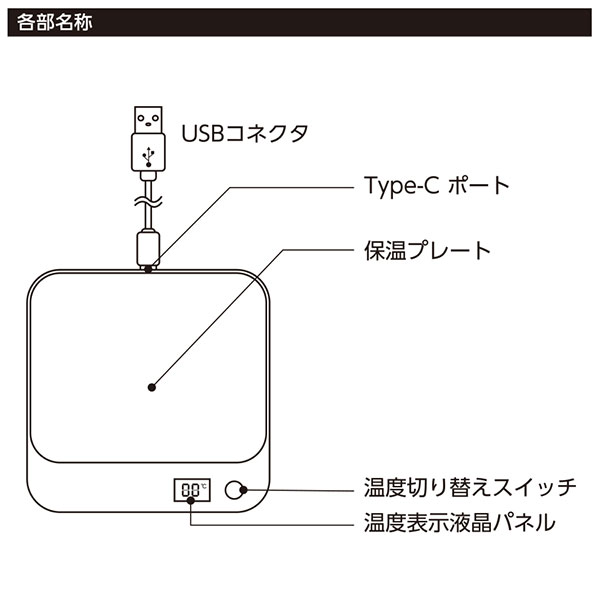 USBカップウォーマー　スクエア