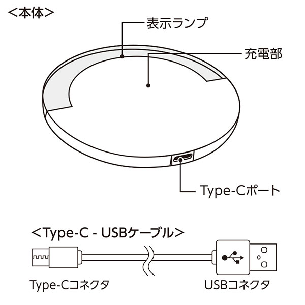 クリアワイヤレス充電器　ラウンド　10W