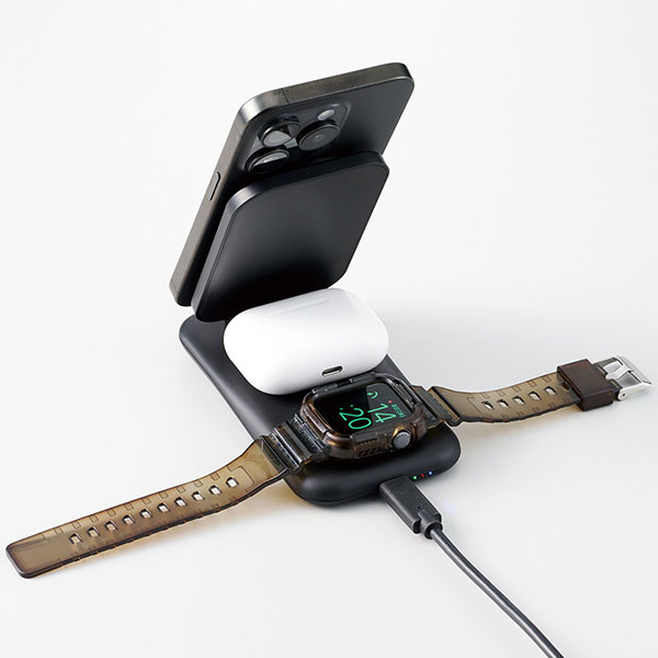 3in1スタンドワイヤレス充電器　ホワイト
