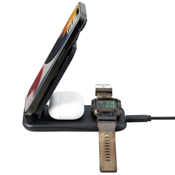 3in1スタンドワイヤレス充電器　ホワイト