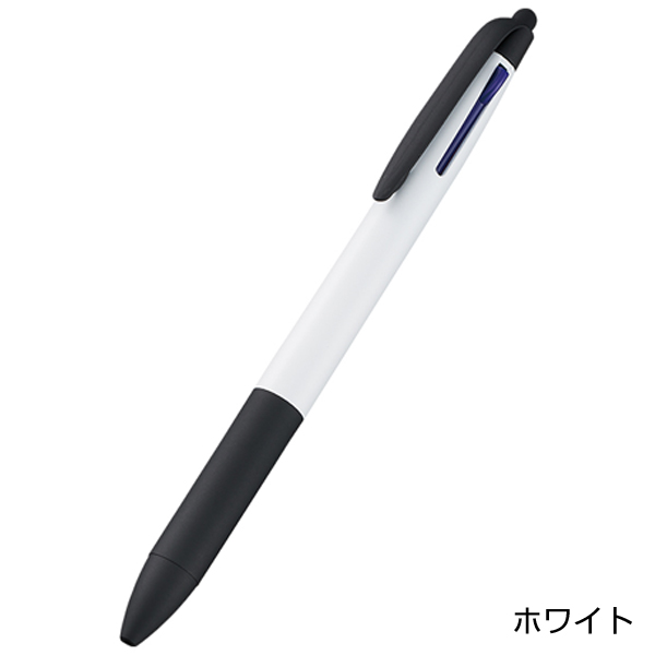 タッチペン付3色ボールペン(再生ABS)【グッズストアドットネット