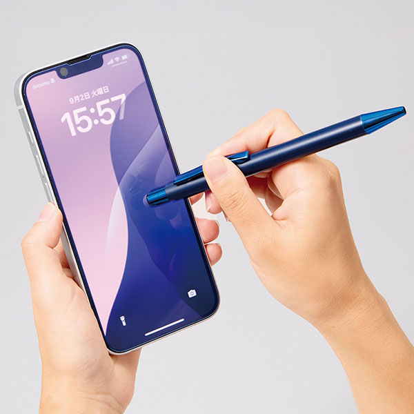 タッチペン付ワンカラーボールペン（再生アルミ）