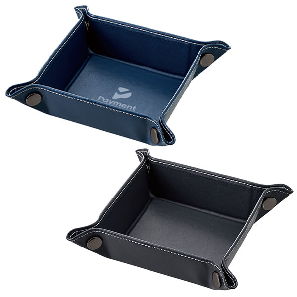 レザースタイルボタントレイ