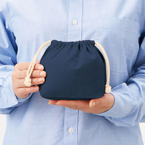 厚手コットンポーチ巾着(S)