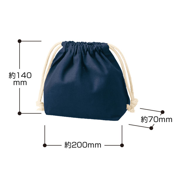 厚手コットンポーチ巾着(S)