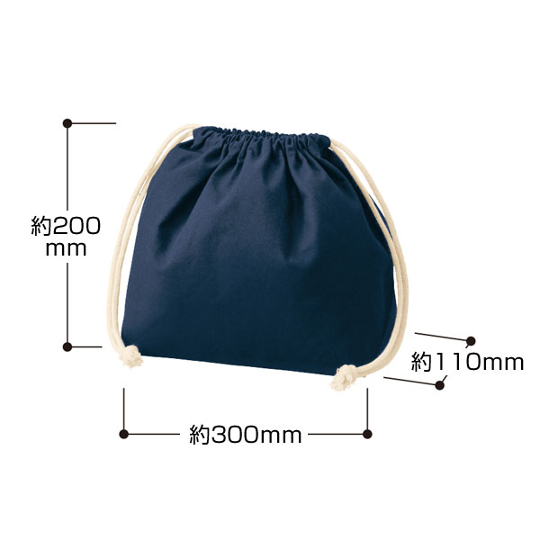 厚手コットンポーチ巾着(M)