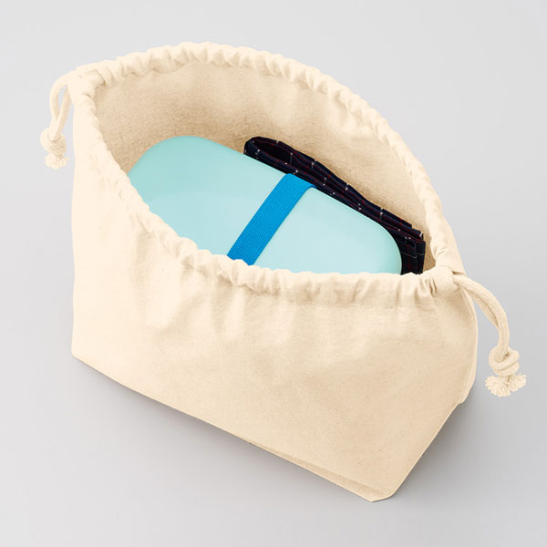 厚手コットンポーチ巾着(M) ナチュラル