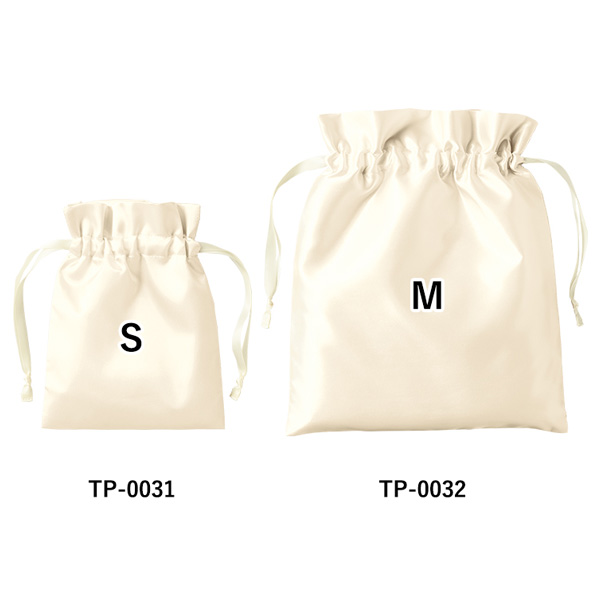 サテンフリル巾着(M)