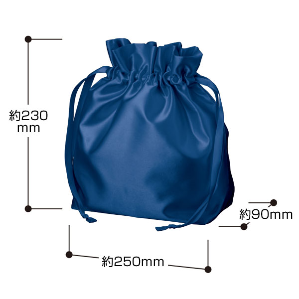 サテンフリルポーチ巾着