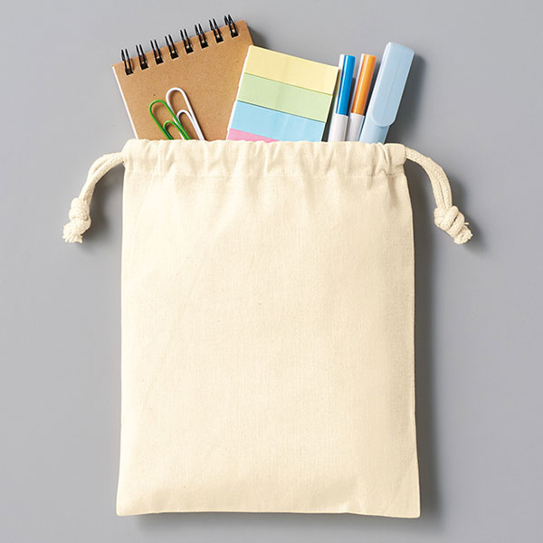 コットン巾着(S)　ナチュラル