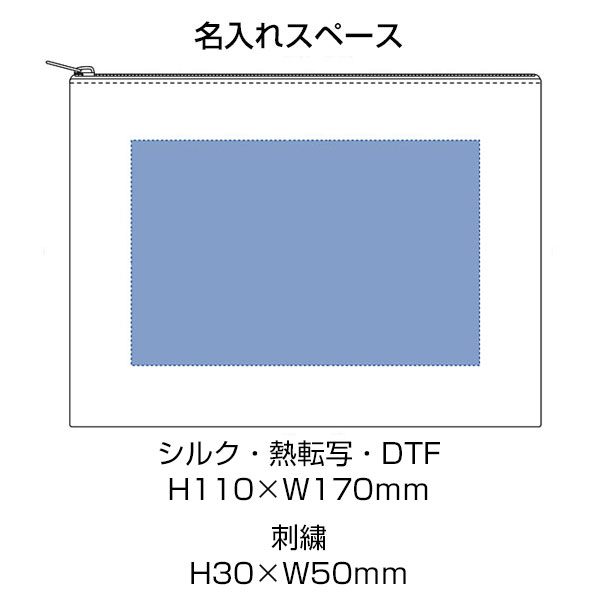 デニムフラットポーチ（M）　インディゴ