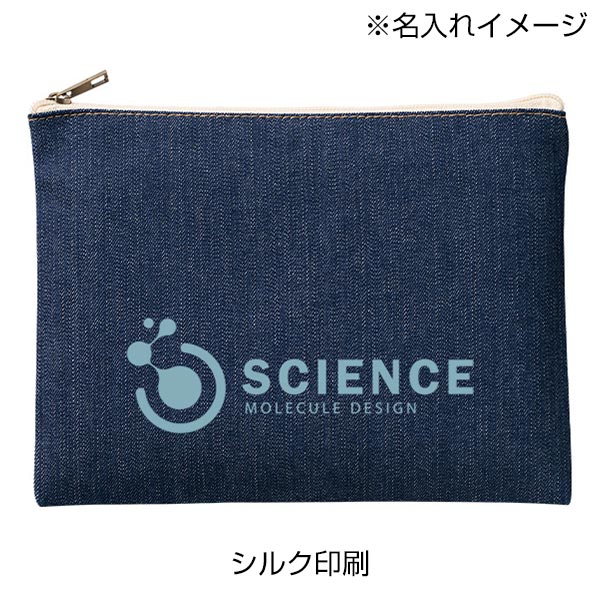 デニムフラットポーチ(M) インディゴ