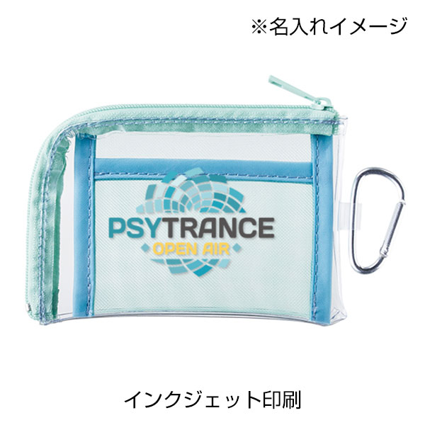 メッシュポケットクリアミニポーチ(カラビナ付)