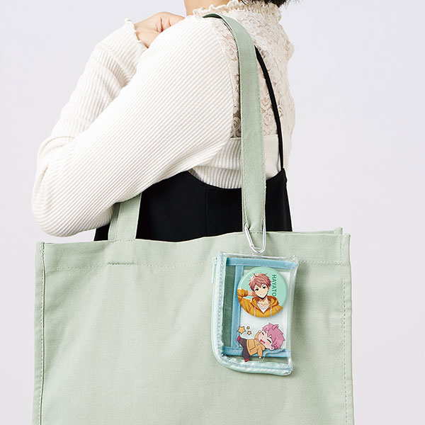 メッシュポケットクリアミニポーチ(カラビナ付)