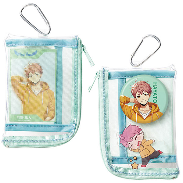 メッシュポケットクリアミニポーチ(カラビナ付)