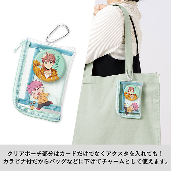 メッシュポケットクリアミニポーチ(カラビナ付)