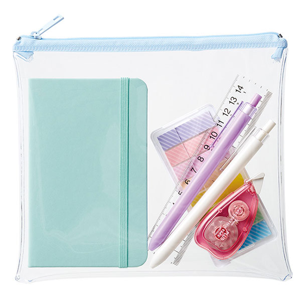 カラーファスナークリアポーチ(M)