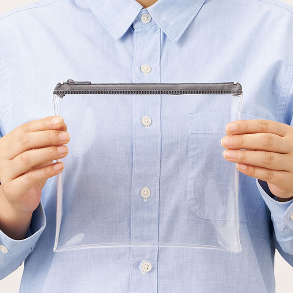 カラーファスナークリアポーチ(M)