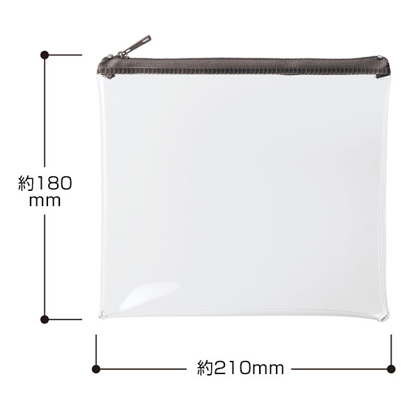 カラーファスナークリアポーチ(M)