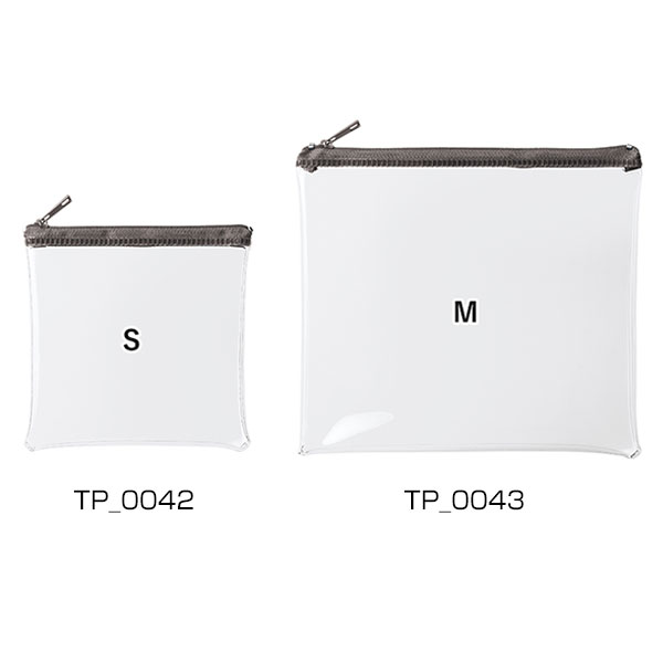 カラーファスナークリアポーチ(M)