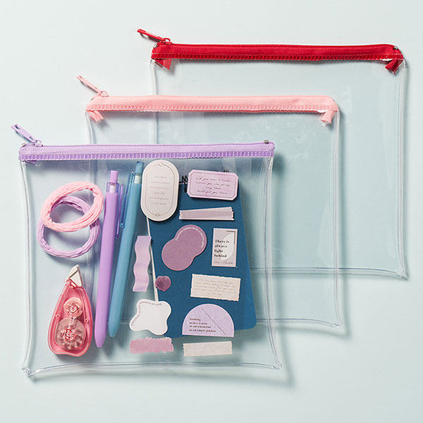 カラーファスナークリアポーチ(M)