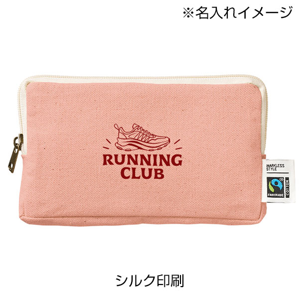 フェアトレードコットンスリムスクエアポーチ（M）