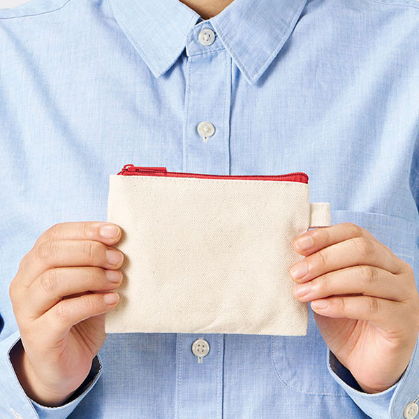 カラーファスナーキャンバスフラットポーチ(SS)