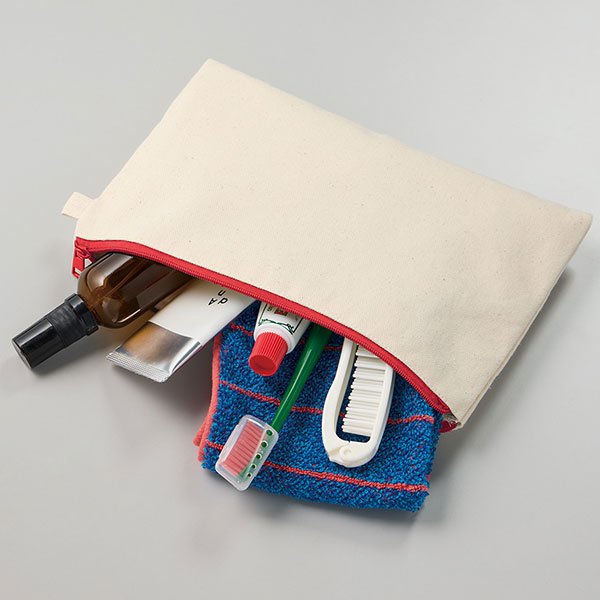 カラーファスナーキャンバスフラットポーチ（M）