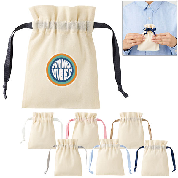 コットンカラーリボン巾着(SS)