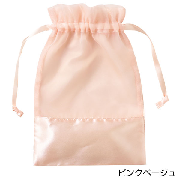 サテン＆オーガンジー巾着（M）