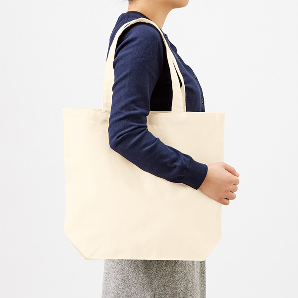 オーガニックコットンキャンバストート（ML）内ポケット　ナチュラル
